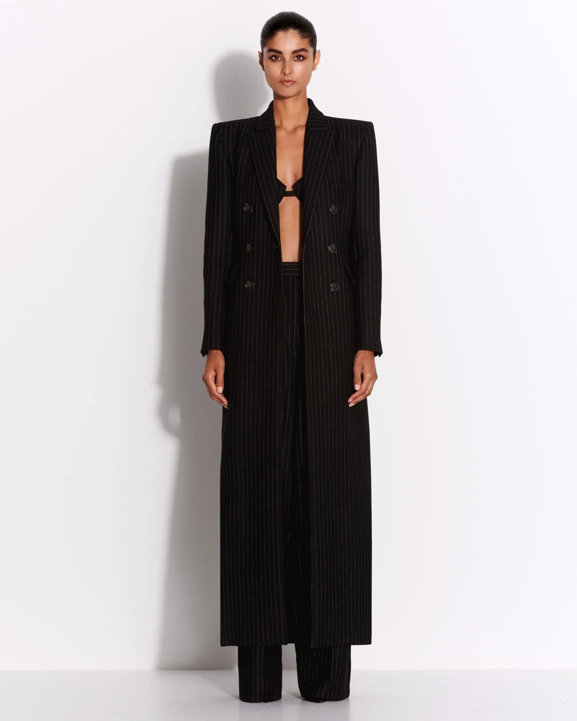 Tailored Trouser in Wool Pinstripe