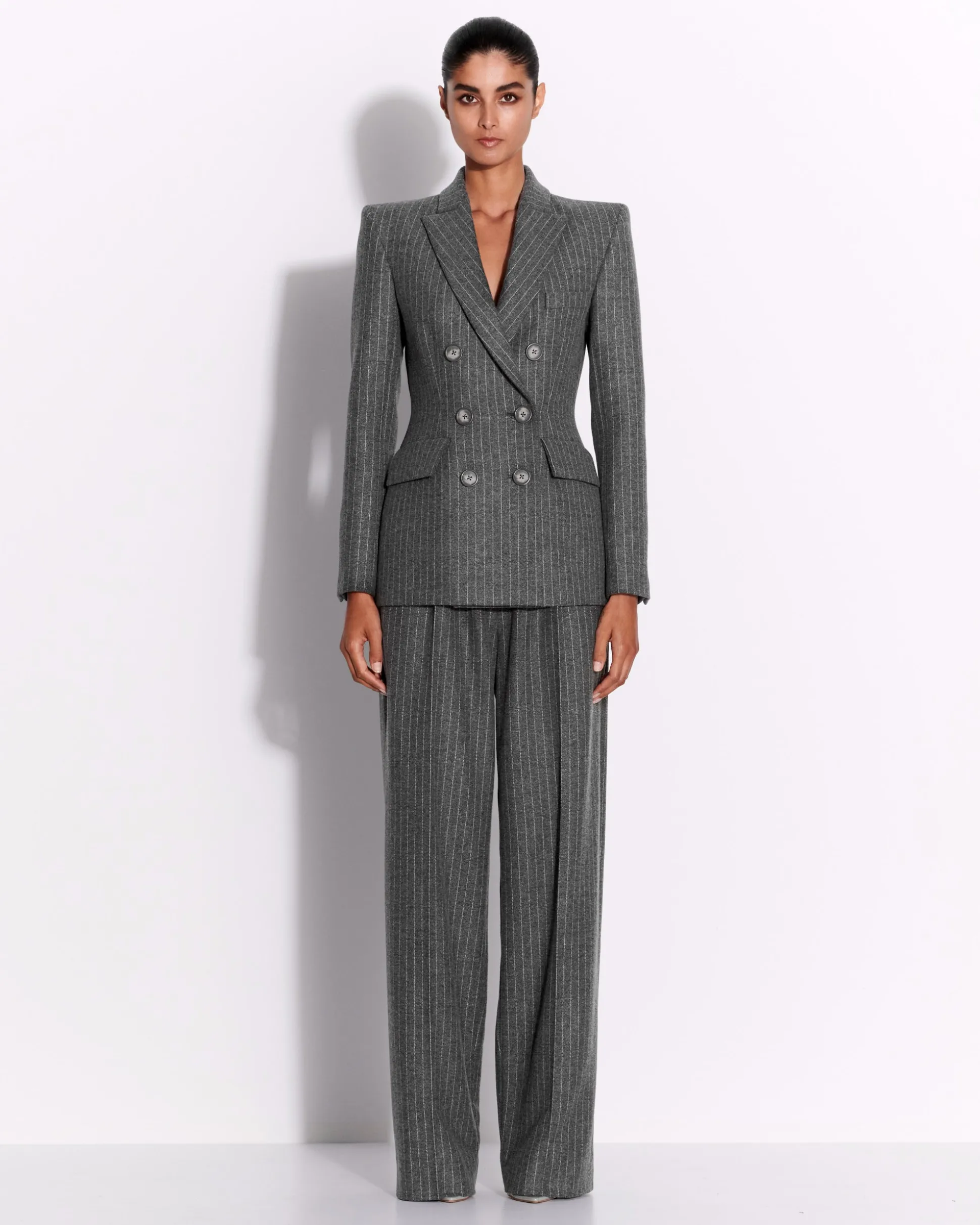 Tailored Trouser in Wool Pinstripe
