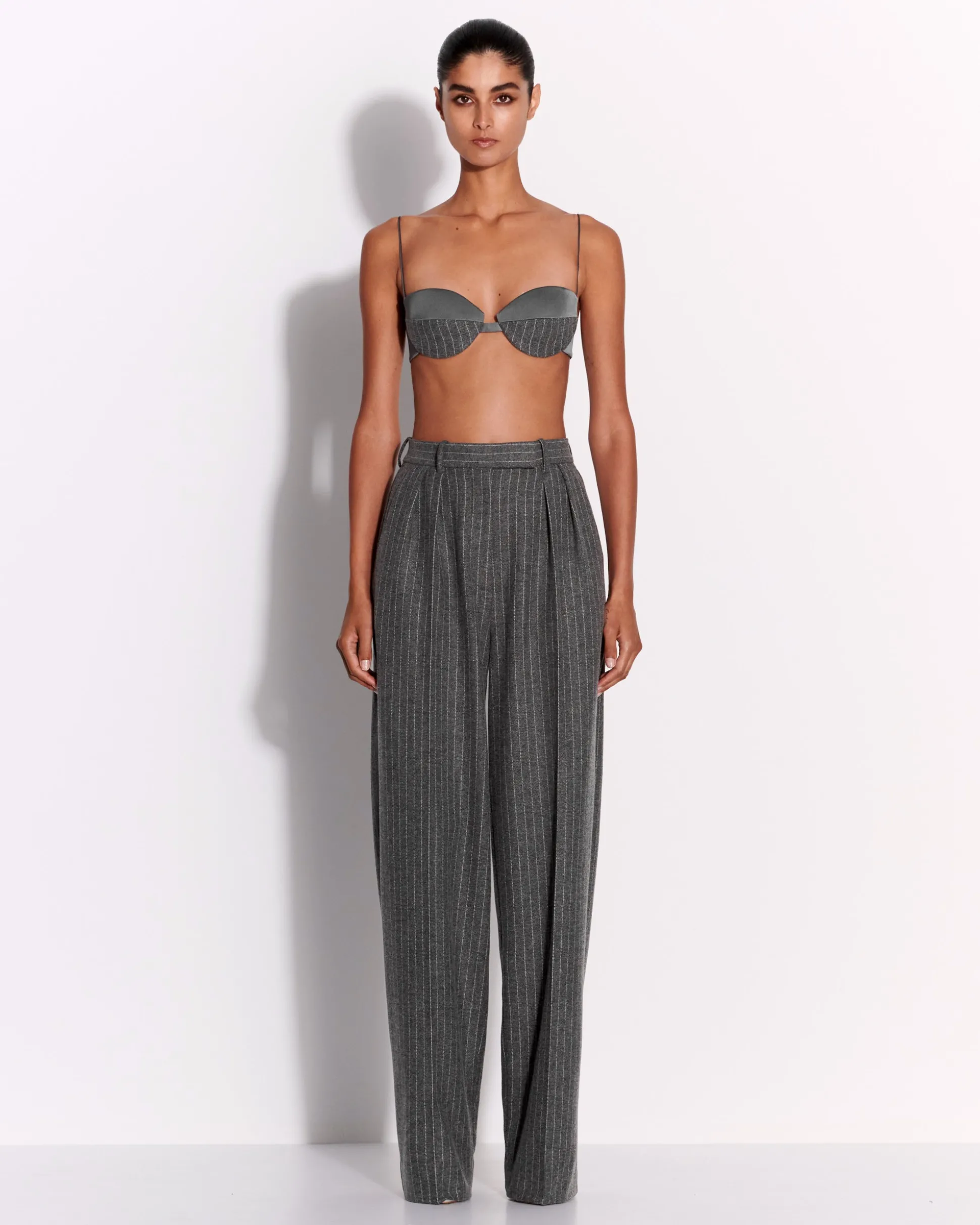 Tailored Trouser in Wool Pinstripe