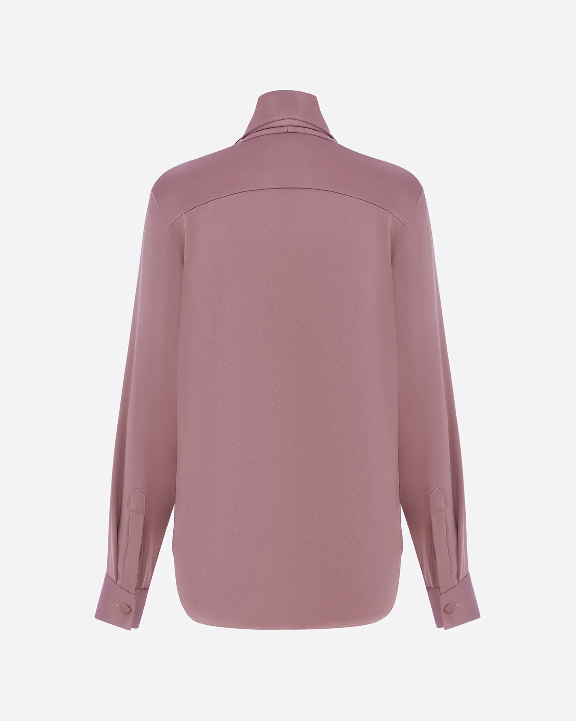 Tie Shirt in Satin Crepe