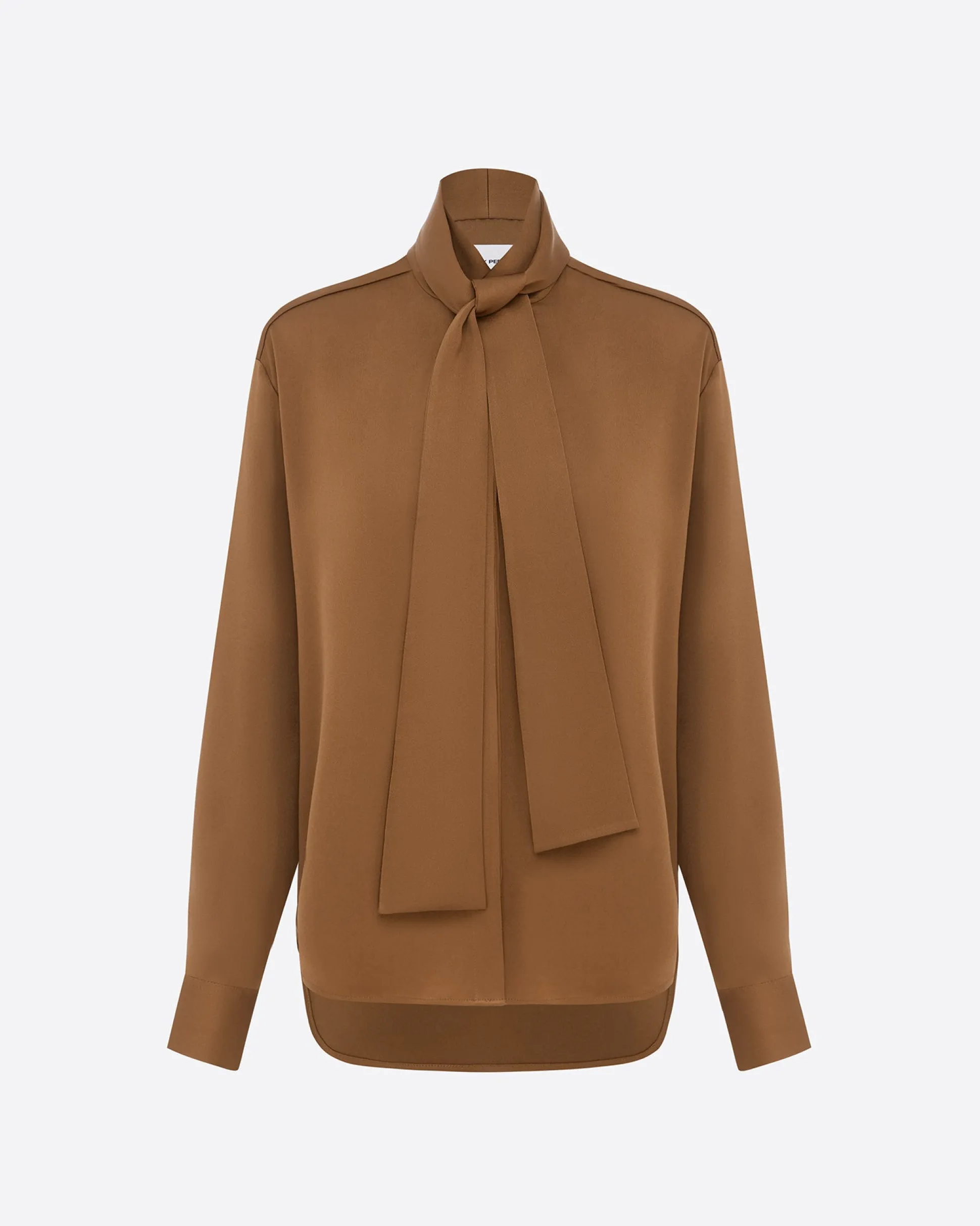 Tie Shirt in Satin Crepe