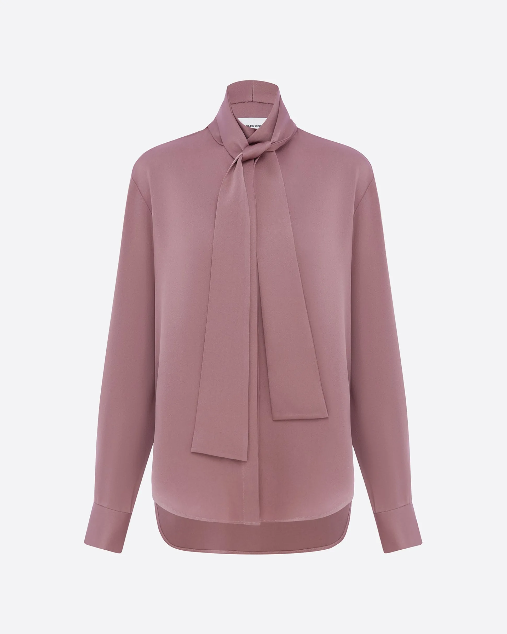Tie Shirt in Satin Crepe